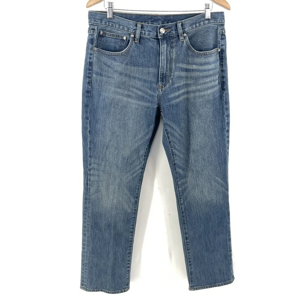 Brooks Brothers Jeans Mens 36 (FITS 33x29) Straight Faded Whiskered Denim Preppy